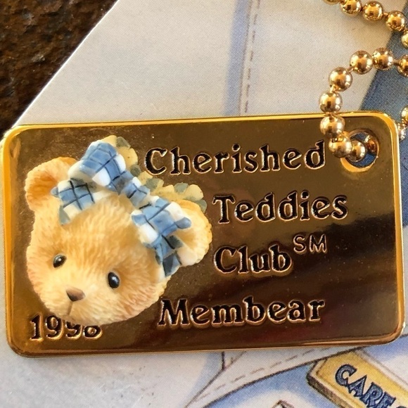 𝅺VINTAGE Enesco Cherished Teddies 1998 Club Membear necklace - Picture 3 of 6
